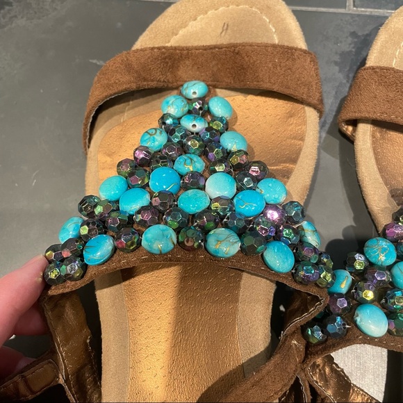 Turquoise beaded sandals - Picture 3 of 8